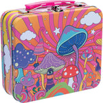 Load image into Gallery viewer, FUJIMA LARGE TIN STASH BOX 6.5" DANCING MUSHROOM