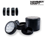 Load image into Gallery viewer, HAMMERCRAFT - ANODIZED BLACK CLEAR TOP ALUMINUM CNC 2.2" GRINDER POLLINATOR