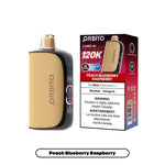 Load image into Gallery viewer, ORBITO LUMO-AI 120K PUFFS PEACH BLUEBERRY RASPBERRY