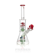 Load image into Gallery viewer, Red Eye Glass 12 Tall Red Amanita Dual Chamber Beaker Base Water Pipe