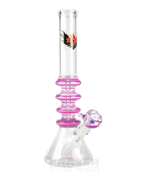 Load image into Gallery viewer, Red Eye Tek 14inch Tall Pink Glass on Glass Saparkle Liquid Tube