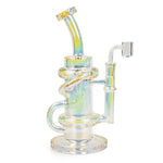 Load image into Gallery viewer, RED EYE TEK 9.5" TALL RAINBOW METALLIC TERMINATOR FINISH GLITCH KLEIN RECYCLER RIG