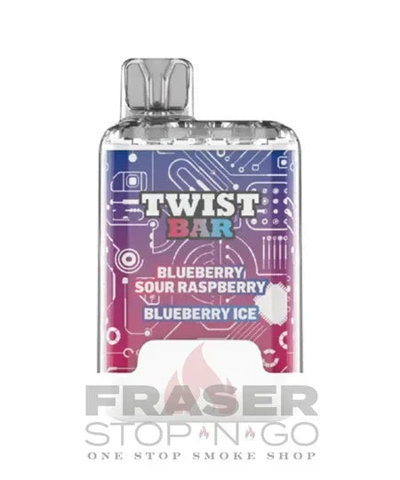 Blueberry Sour Raspberry and Bueberry Ice of Twist Bar 25k Disposable Vape
