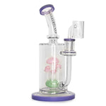 Load image into Gallery viewer, RED EYE GLASS 9" TALL OPAL PURPLE TEACHER CONCENTRATE BUBBLER W/ QUARTZ BANGER