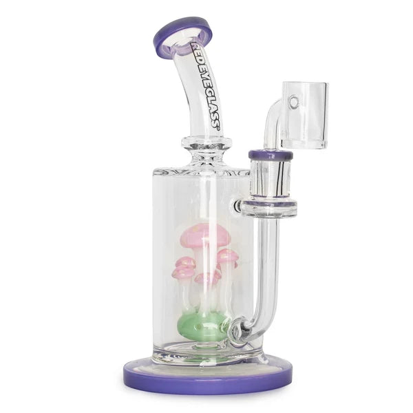 RED EYE GLASS 9" TALL OPAL PURPLE TEACHER CONCENTRATE BUBBLER W/ QUARTZ BANGER