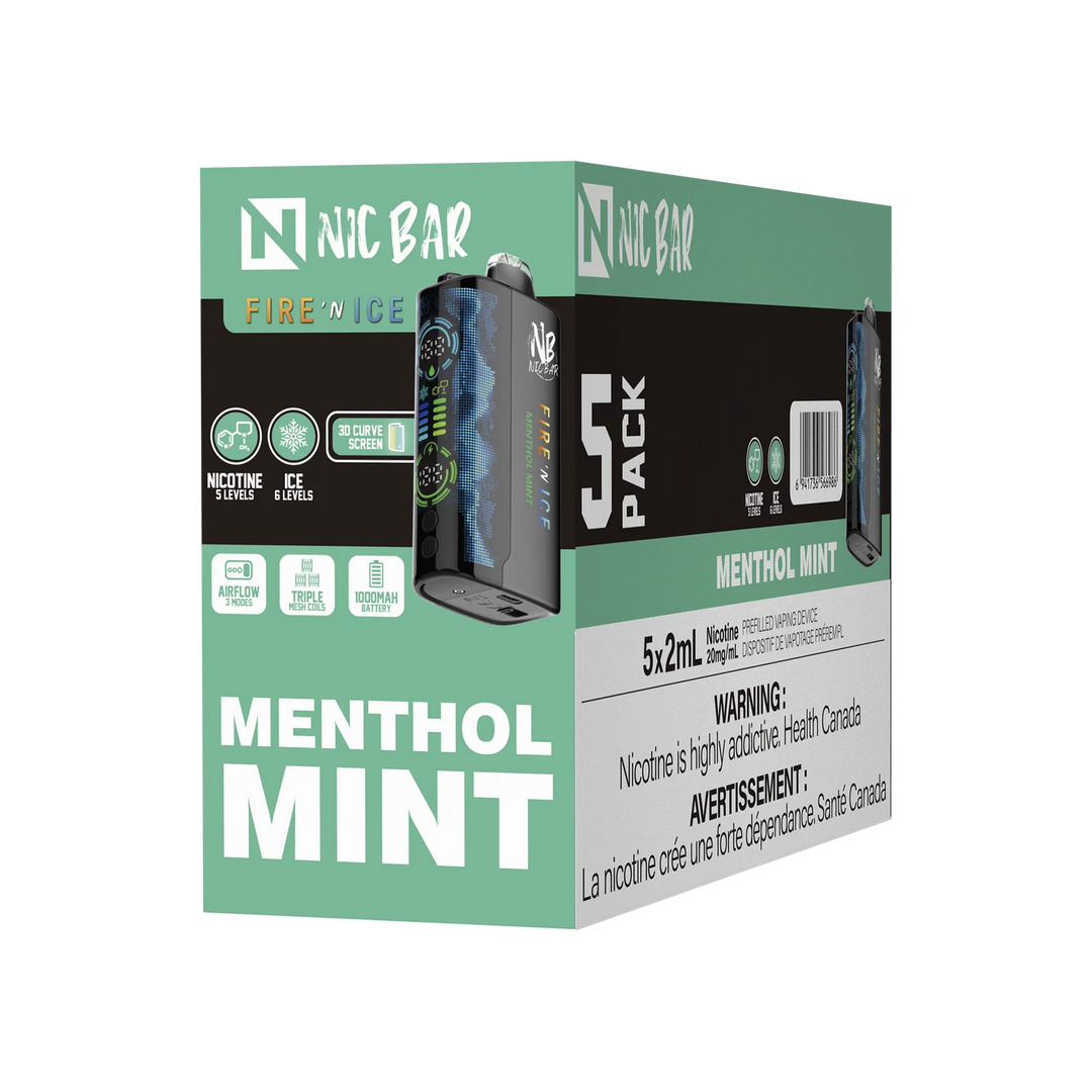 NICBAR FIRE' N ICE MENTHOL MINT 60K DISPOSABLE VAPE