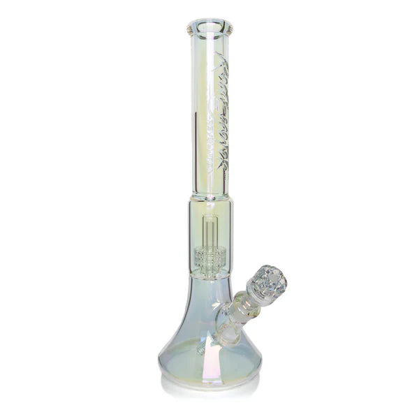 RED EYE TEK 19" 7MM THICK METALLIC TERMINATOR FINISH REVOLUTION DUAL CHAMBER BELL BASE WATER PIPE