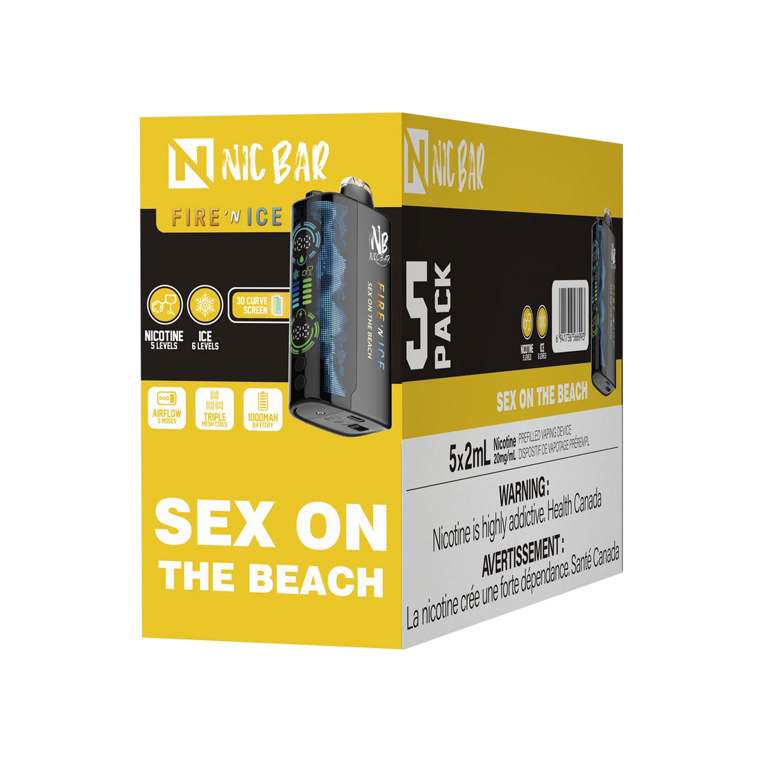 NICBAR FIRE' N ICE SEX ON THE BEACH (Peach, Pineapple, Cranberry, Vodka) 60K DISPOSABLE VAPE