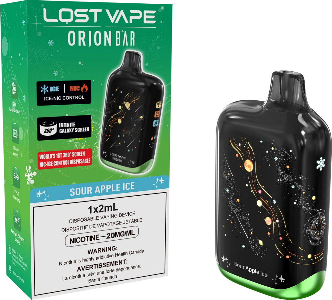 SOUR APPLE ICE LOST VAPE ORION BAR 50K PUFFS