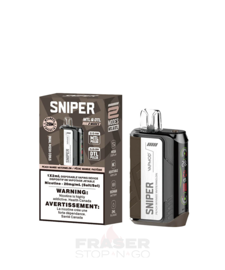 VAPMOD SNIPER Peach Mango Watermelon Disposable Vape