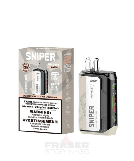 VAPMOD SNIPER Lychee Peach Ice Disposable Vape