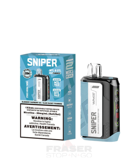 VAPMOD SNIPER Blueberry Raspberry Ice Disposable Vape