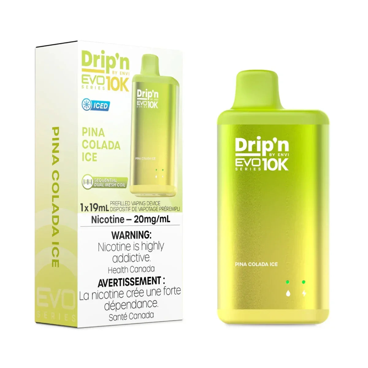Drip'n by Envi Evo 10K Pina Colada Ice Disposable Vape  FRASER STOP N GO