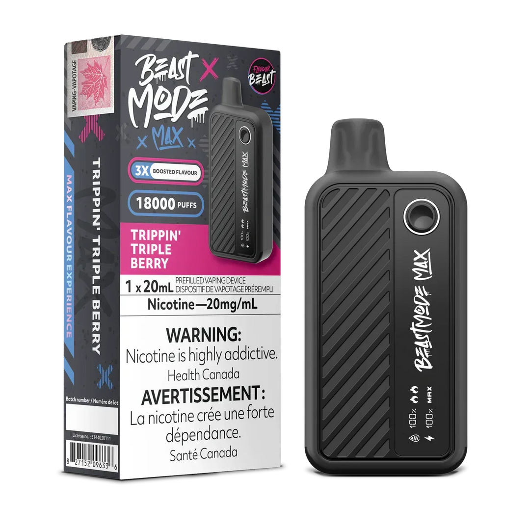 flavour beast beast mode max 18ktrippin triple berry 20ml 