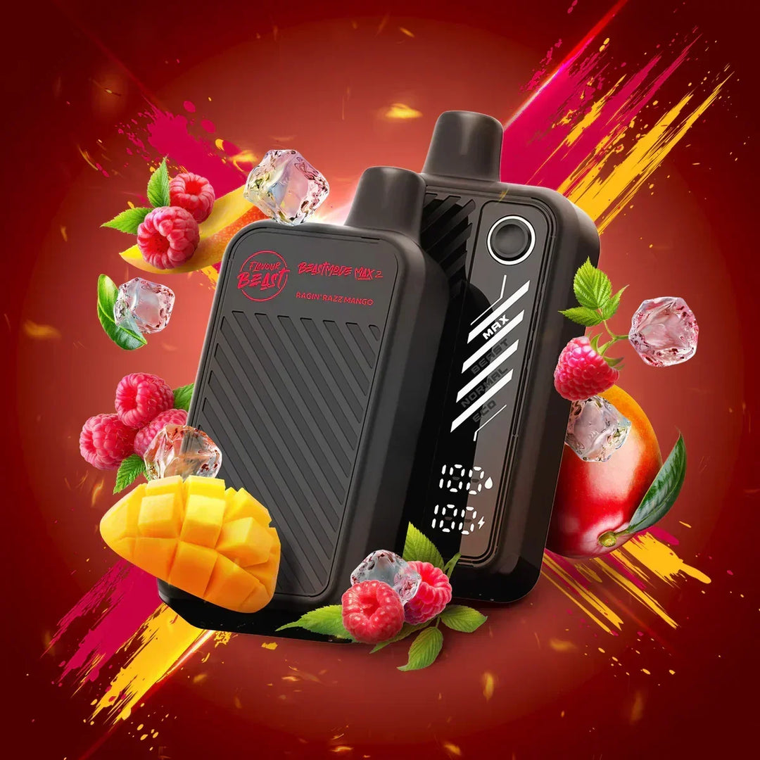 Ragin Razz Mango Flavour Beast Beast Mode Max-2 50K Disposable Vape FRASER STOP N GO Ragin Razz Mango Flavour Beast Beast Mode Max-2 50K Disposable Vape FRASER STOP N GO