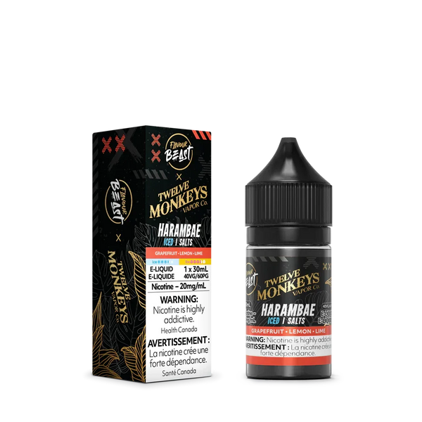 Twelve Monkeys Harambae e-liquid bottle and packaging on a white background