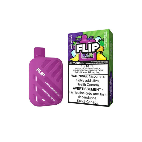 Banana Blackberry Ice and Mango Pineapple Ice of Flip Bar 9K Disposable Vape