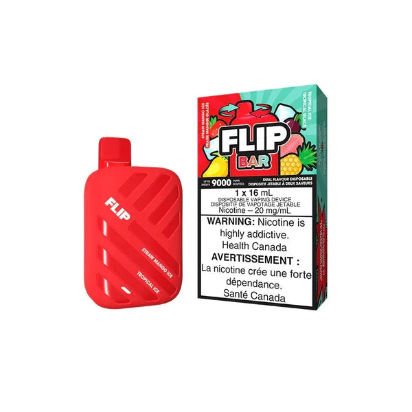 Straw Mango Ice and Tropical Ice of Flip Bar 9K Disposable Vape