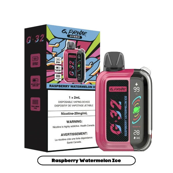 G Prime hybrid 32000 Raspberry Watermelon Ice 20mg