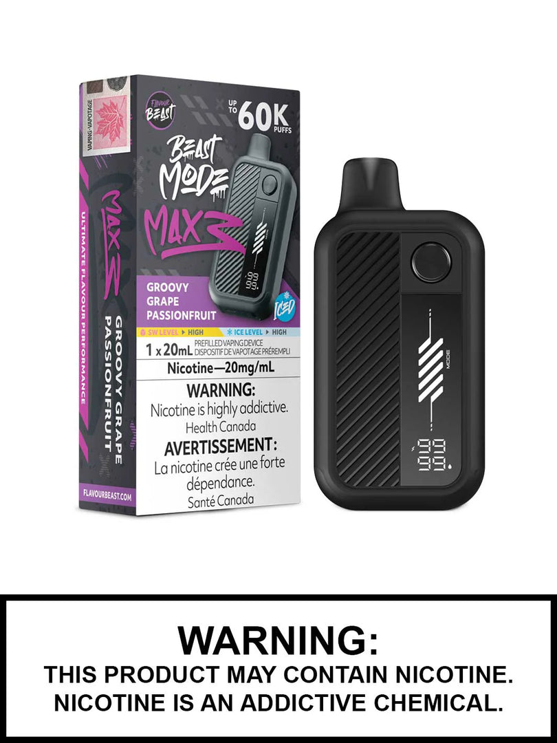 Groovy Grape Passion Fruit Flavour Beast Mode Mode Max-3 60K Vape