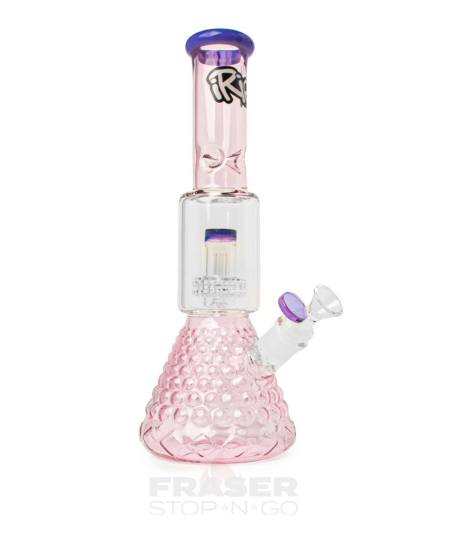 Irie 13.5 inch Tall Dual Chamber Beaker Tuber with Textured and Showerhead Perc
