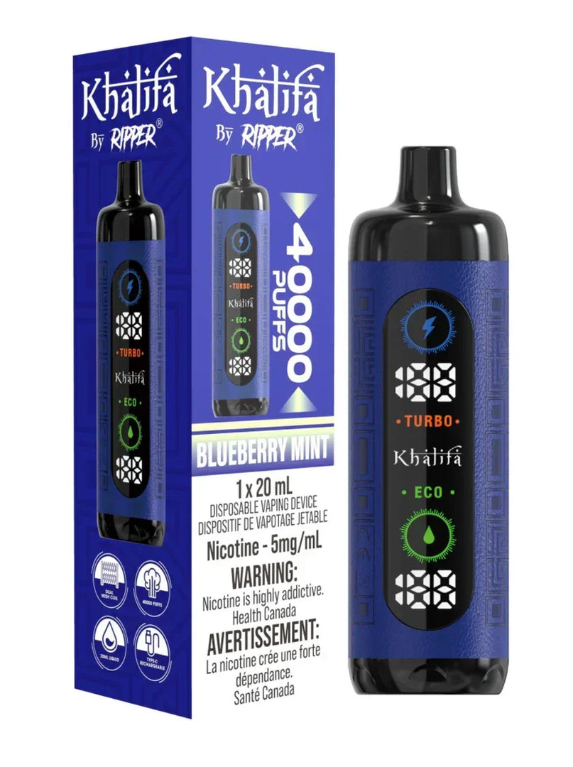 Blueberry Mint of Khalifa by Ripper 40k puff Disposable Vape