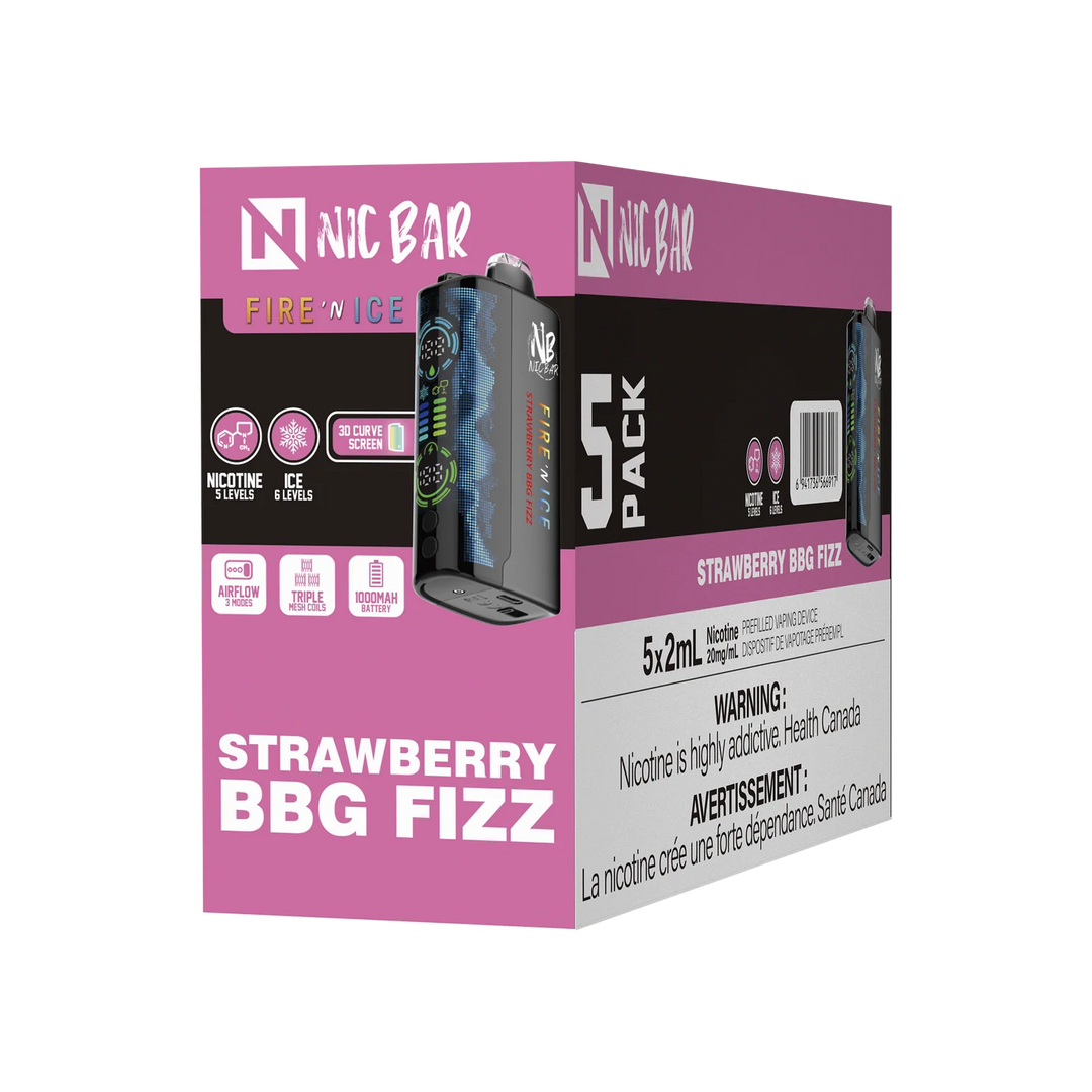 NICBAR FIRE' N ICE STRAWBERRY BBG FIZZ 60K VAPE