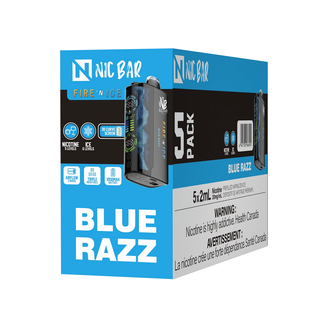 NICBAR FIRE' N ICE BLUE RAZZ 60K VAPE