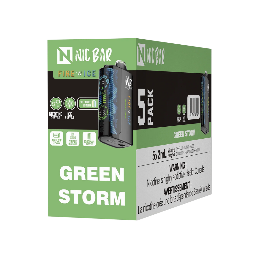NICBAR FIRE' N ICE GREEN STORM 60K VAPE