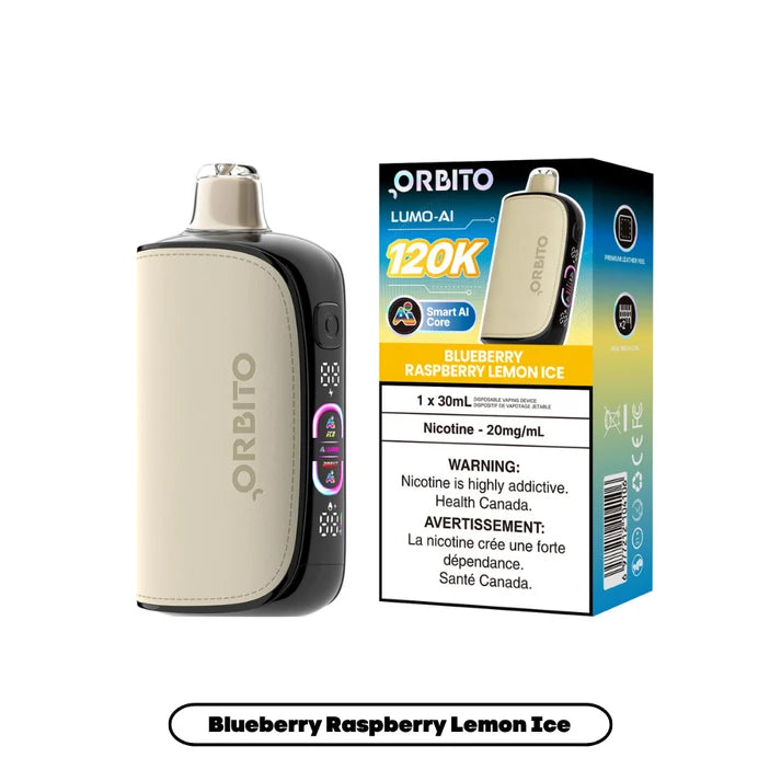 ORBITO LUMO-AI 120K PUFFS BLUEBERRY RASPBERRY LEMON ICE