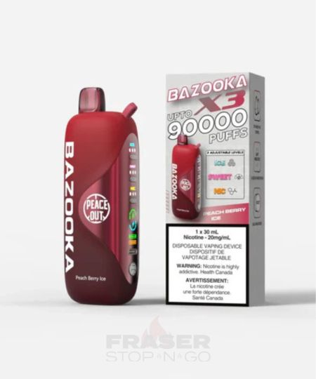 Peach Berry Ice Bazooka X3 90K Disposable Vape
