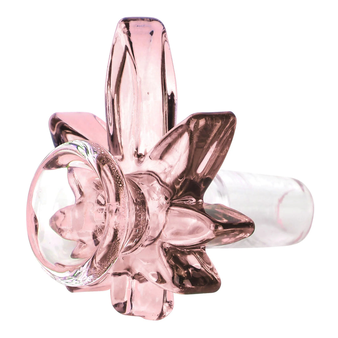 Red Eye Glass 14mm Pink Big Leaf Pull Out Bowl