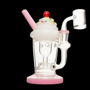 Red Eye Glass 8 inch Milkshake Incycler Dab Rig