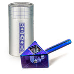Load image into Gallery viewer, Blue Metallic Terminator Red Eye Tek 4.5inch Infinity Bowl Triangle Hand Pipe
