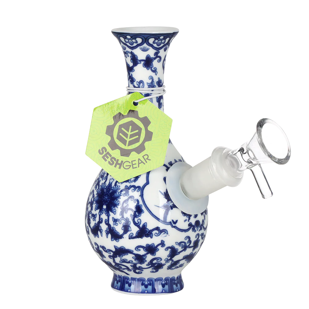 SESHGEAR CERAMIC BONG CHINESE VASE 5.75" 14MM BUBBLE BASE