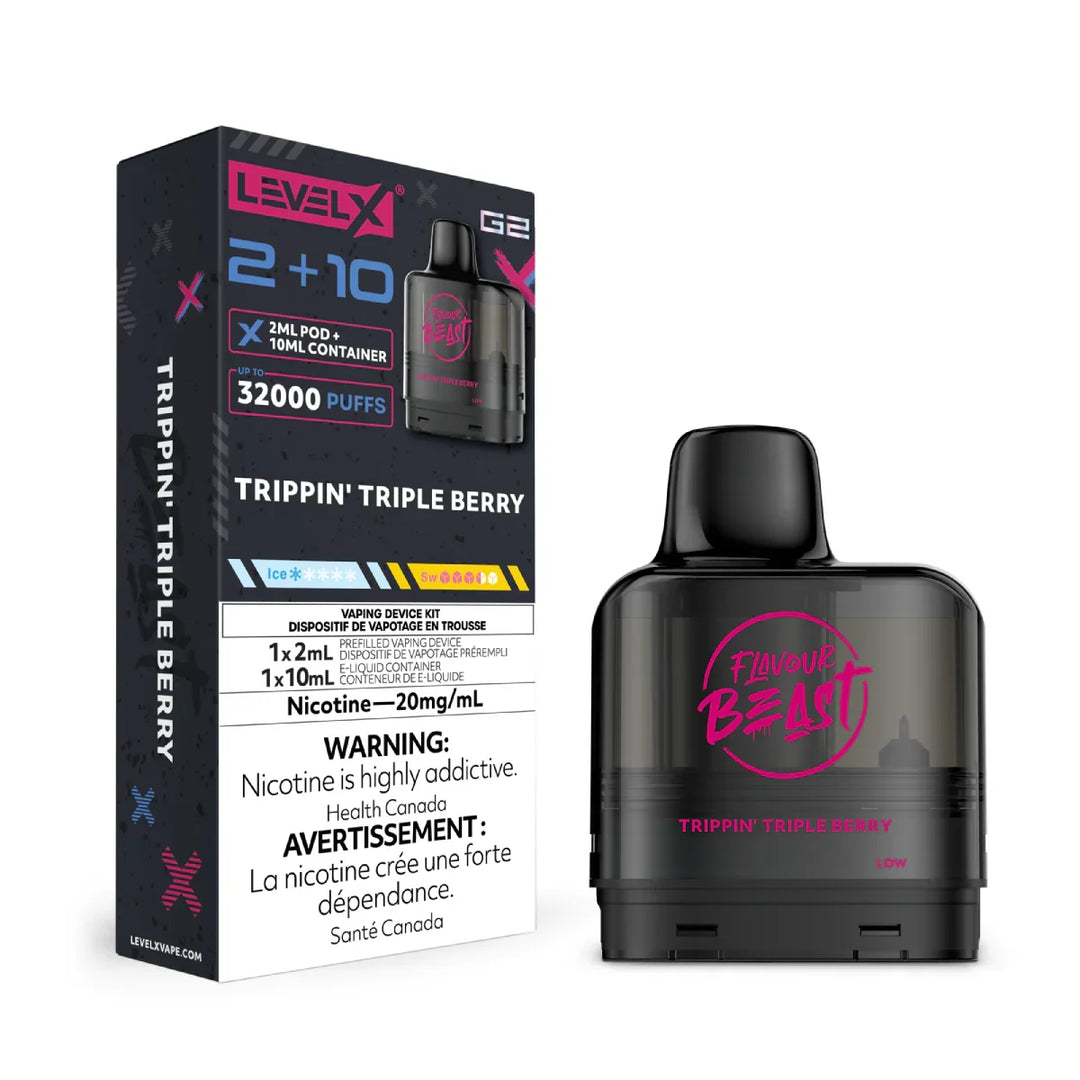 Trippin Triple Berry Flavour Beast Level X G2 32k Puff Pod