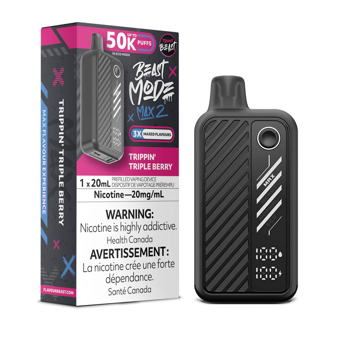TRIPPIN' TRIPLE BERRY FLAVOUR BEAST MODE MAX-2 50K DISPOSABLE VAPE