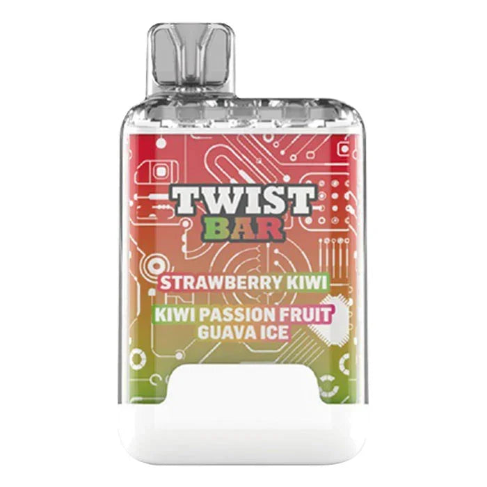 Strawberry Kiwi and Kiwi Passion Fruit Guava Ice of Twist Bar Disposable Vape