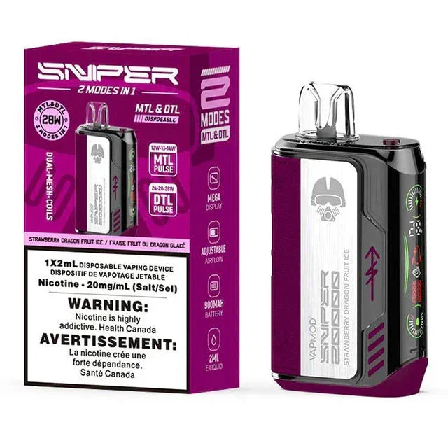 Strawberry Dragonfruit Ice of Vapmod Sniper 20k Disposable Vape