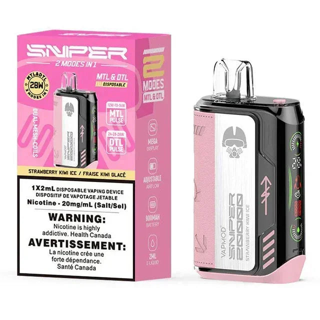 Strawberry Kiwi Ice of Vapmod Sniper 20k Disposable Vape