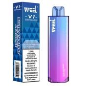 Blue Raspberry Peach Ice of Vfeel V1 6K puff Disposable vape