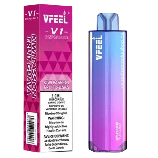 Kiwi Passion Fruit Guava of Vfeel V1 6K puff Disposable vape
