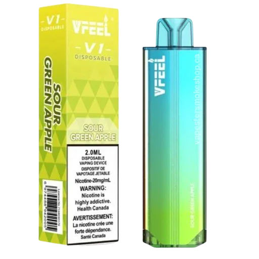 Sour Green Apple of Vfeel V1 6K puff Disposable vape