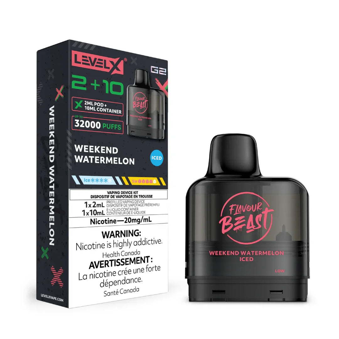 Weekend Watermelon Flavour Beast Level X G2 32k Puff Pod